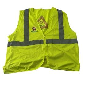 High-Visibility Mesh Safety Vest with Reflective Stripes Fluorescent Color